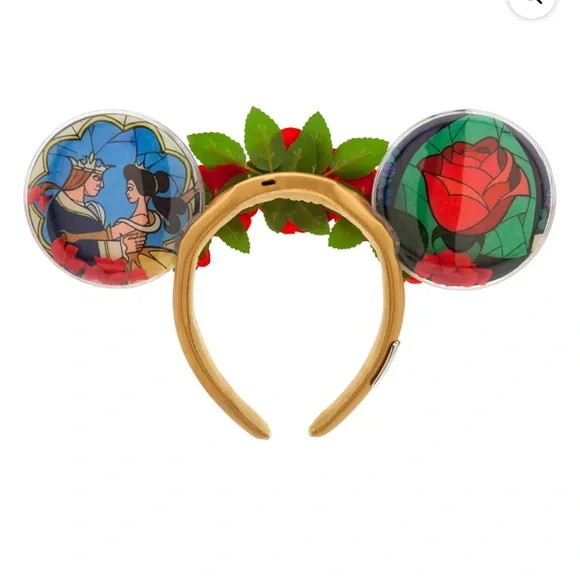 Disney Disney100 Decades Beauty and the Beast Light-Up Ear Headband Adults New - Picture 9 of 11
